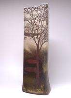 Vase - Porcelaine, Vase de paysage arboré zogan très fin,