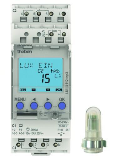 Theben Luna Schemerschakelaar voor DIN-rail - 1120130, Doe-het-zelf en Bouw, Elektriciteit en Kabels, Verzenden