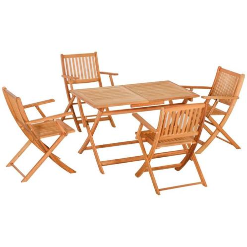 TRUUSK Opklapbare Zitgroep 5 Stuks. Outdoor Eethoek Balkonse, Tuin en Terras, Tuinmeubel-accessoires, Verzenden