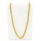 Lange gouden heren ketting met zirconia; Magnum chain | 8..., Handtassen en Accessoires, Kettingen, Ophalen of Verzenden, Gebruikt