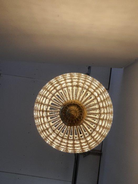 Plafondlamp - Messing, Glas, Antiek en Kunst, Curiosa en Brocante