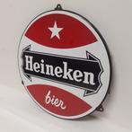 Langcat Bussum - Heineken bier emaille reclamebord -, Antiek en Kunst