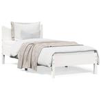 Modern Wit Hout Bedframe 90x200 | Retour Deal | Slimme Koop!, Huis en Inrichting, Slaapkamer | Bedden, Verzenden, Nieuw, Hout
