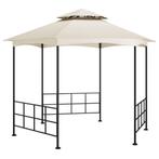 vidaXL Prieel met zijwanden 3,1x2,7 m crèmekleurig, Tuin en Terras, Verzenden, Nieuw