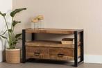 Tv-meubel Mangohout Kensi 100 cm, Huis en Inrichting, Kasten |Televisiemeubels, Verzenden, Nieuw