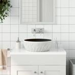 vidaXL Opzetwasbak rond 41x14 cm keramiek zwart en grijs, Doe-het-zelf en Bouw, Verzenden, Nieuw