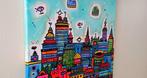Maria Luisa Azzini - An imaginary Futuristic City, Antiek en Kunst, Kunst | Schilderijen | Modern