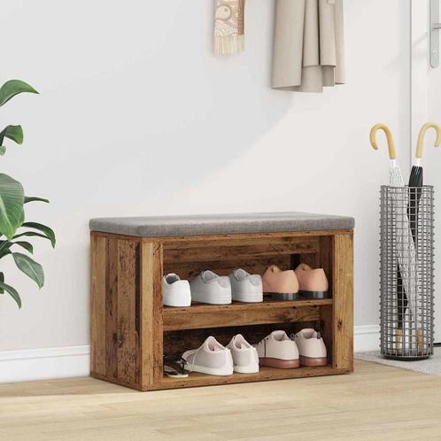 vidaXL Schoenrek met plank Oud hout 75 x 35 x 45 cm Bewerkt, Huis en Inrichting, Kasten | Schoenenkasten, Nieuw, Verzenden
