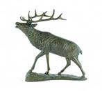 sculptuur, Large Deer on a Rock - 18 kg - 75 cm - Brons