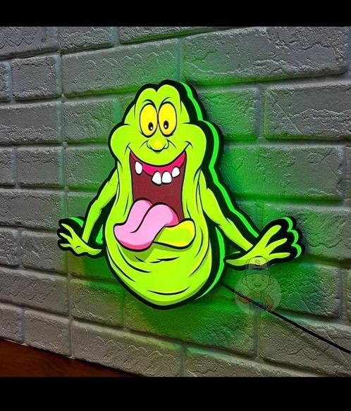 Slimer - Ghostbusters - Applique murale, Enseigne lumineuse, Antiek en Kunst, Antiek | Wandborden en Tegels