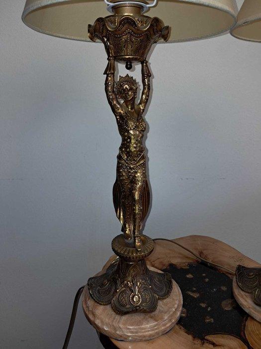 Tafellamp met beeldje (2) - Brons, Antiek en Kunst, Curiosa en Brocante
