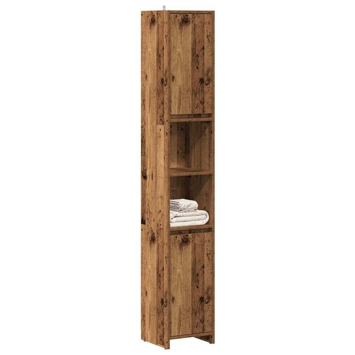 vidaXL Badkamerkast 30x30x183,5 cm bewerkt hout oud, Huis en Inrichting, Badkamer | Badkamermeubels, Nieuw, Verzenden