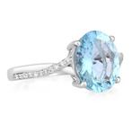 Ring - 14 karaat Witgoud - 2.34ct. tw. Aquamarijn - Diamant, Handtassen en Accessoires, Ringen, Nieuw