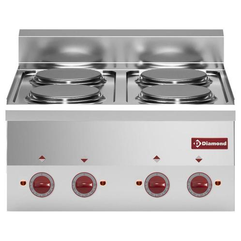 Cuisinière électrique 4 plaques -Top- - D-E60/4P6T-N, Zakelijke goederen, Horeca | Keukenapparatuur, Verzenden