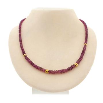 Roze toermalijn kralen ketting met gouden slot | 45,5 cm, Ophalen of Verzenden