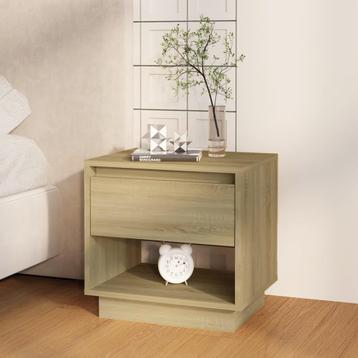 vidaXL Nachtkastje 45x34x44 cm bewerkt hout sonoma, Huis en Inrichting, Slaapkamer | Nachtkastjes, Verzenden, Nieuw