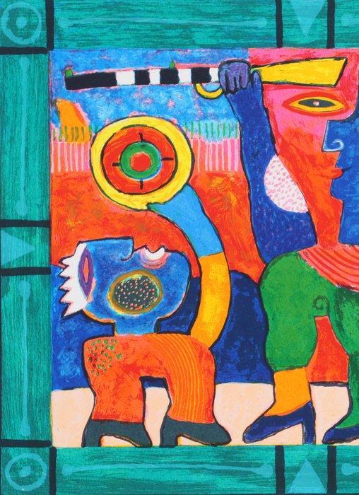 Clemens Briels (1946) - Jenny champion with het air-rifle in, Antiquités & Art, Antiquités | Autres Antiquités