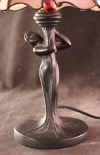 Art Deco schemerlamp met sculptuur - Lampe de table - Bronze