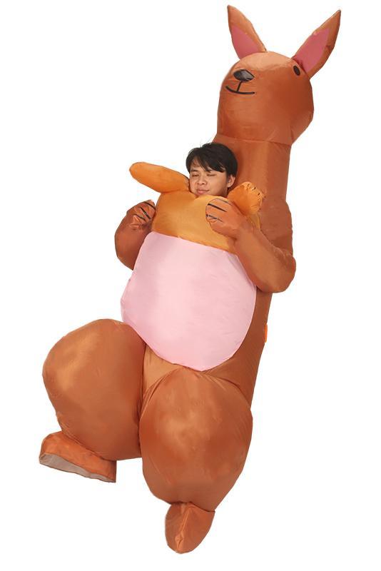 KIMU® Opblaas Kostuum Kangoeroe Opblaasbaar Pak Kangoeroepak, Kleding | Dames, Carnavalskleding en Feestkleding, Nieuw, Ophalen of Verzenden