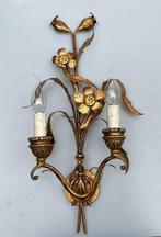 Kaars wandlamp - Bladverguld metaal - Twee Florentijnse, Antiek en Kunst