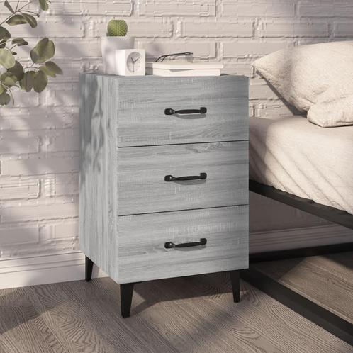 vidaXL Nachtkastje 40x40x66 cm bewerkt hout grijs sonoma, Huis en Inrichting, Slaapkamer | Nachtkastjes, Nieuw, Verzenden