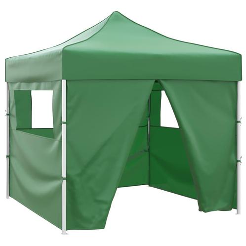 vidaXL Vouwtent met 4 zijwanden 3x3 m groen, Tuin en Terras, Partytenten, Nieuw, Verzenden