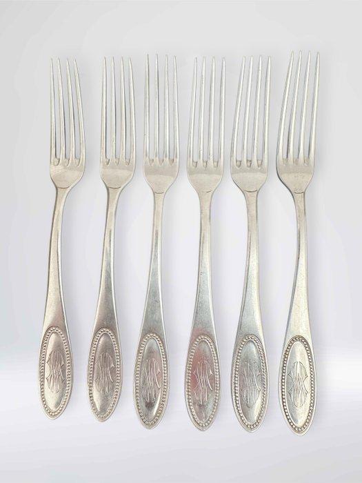 Bestekset - Duitse bestekset – 6 vorken (830 zilver) + 5, Antiek en Kunst, Antiek | Zilver en Goud
