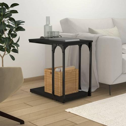 vidaXL Bijzettafel 50x35x52 cm bewerkt hout zwart, Huis en Inrichting, Tafels | Bijzettafels, Nieuw, Verzenden