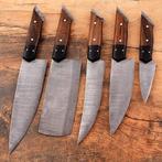 Keukenmes - Chefs knife - Hout, zwart g10 en gevouwen staal, Antiek en Kunst