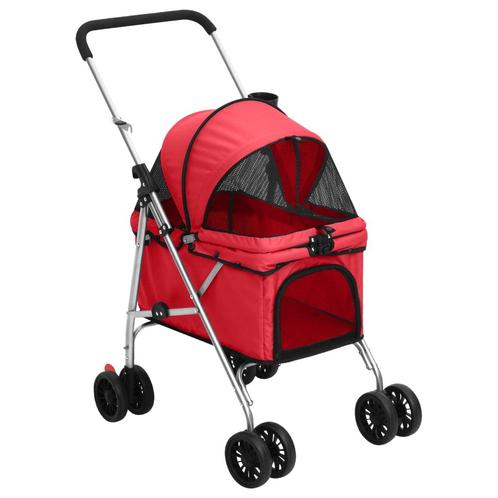 vidaXL Hondenwagen inklapbaar 76x50x100 cm oxford stof rood, Dieren en Toebehoren, Overige Dieren-accessoires, Nieuw, Verzenden