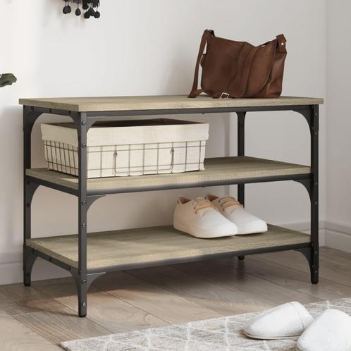 vidaXL Schoenenbankje 70x38,5x49 cm bewerkt hout sonoma, Huis en Inrichting, Overige Huis en Inrichting, Nieuw, Verzenden