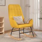 vidaXL Schommelstoel stof mosterdgeel, Huis en Inrichting, Stoelen, Verzenden, Nieuw