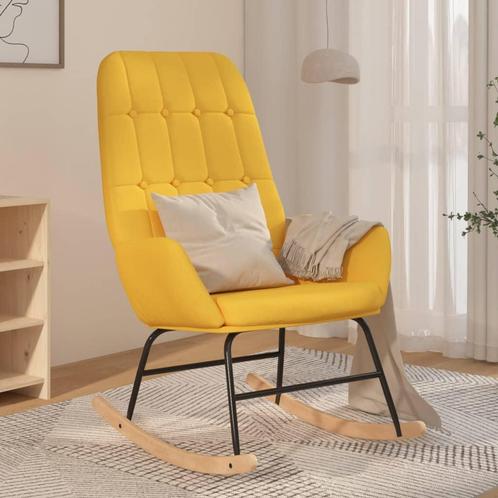 vidaXL Schommelstoel stof mosterdgeel, Huis en Inrichting, Stoelen, Nieuw, Verzenden