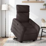 vidaXL Fauteuil inclinable marron foncÃ© tissu, Verzenden