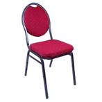 Banketstoel | STACKCHAIR | Stof/Metaal | Red | Grijs Frame, Verzenden, Nieuw in verpakking