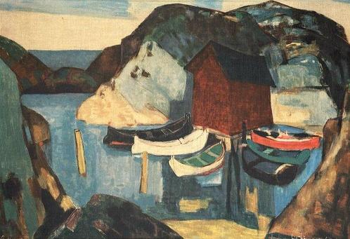 Thorbjørn Lie-Jørgensen (1900-1961) - Oksevika, Antiquités & Art, Art | Peinture | Moderne