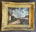 Artiste inconnu - Landschap met spoorwegovergang en, Antiek en Kunst, Kunst | Schilderijen | Klassiek