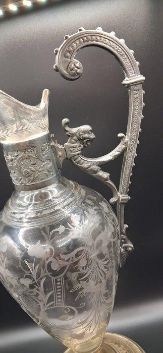 WMF - Carafe - Laiton argenté - Carafe de lhistorisme, Antiek en Kunst, Antiek | Glaswerk en Kristal
