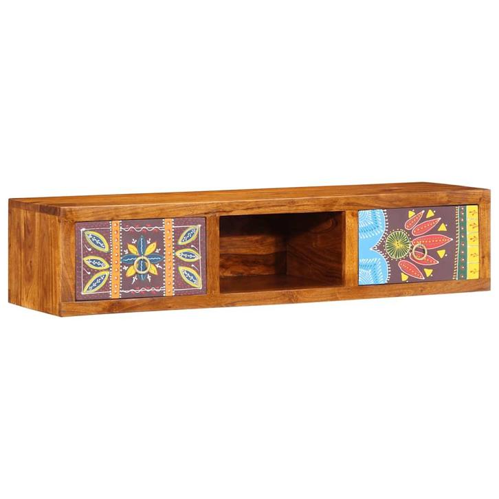 vidaXL Tv-wandmeubel 100x30x22 massief acaciahout, Huis en Inrichting, Woonaccessoires | Cd- en Dvd-rekken, Nieuw, Verzenden