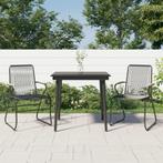 vidaXL 3-delige Tuinset PVC-rattan zwart, Tuin en Terras, Verzenden, Nieuw, Tuinset