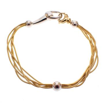 Bicolor gouden armband; Cetas | 19 cm (witgoud, Turks goud) beschikbaar voor biedingen
