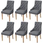 vidaXL Chaises à manger lot de 6 gris foncé tissu, Verzenden, Neuf