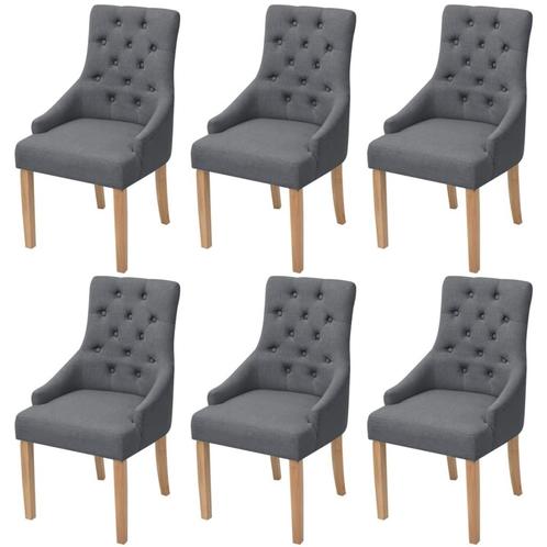 vidaXL Chaises à manger lot de 6 gris foncé tissu, Maison & Meubles, Chaises, Neuf, Envoi