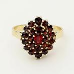Ring - 14 karaat Geel goud - Granaat, Handtassen en Accessoires, Ringen, Nieuw