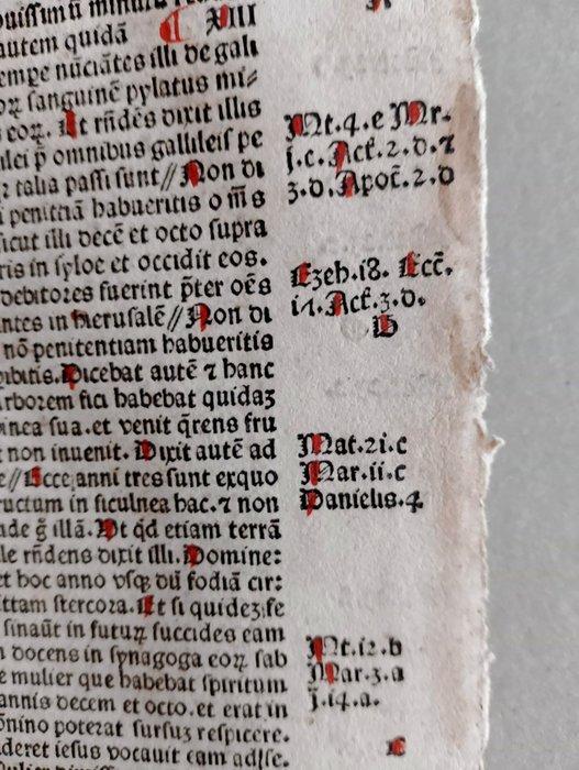 Nicolaus de Lyra - Sheet from Incunable Biblia latina (, Antiek en Kunst, Antiek | Boeken en Manuscripten