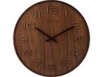 NeXtime - wandklok - 35 cm - Hout - Bruin - Wood Wood, Verzenden, Nieuw