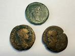 Empire romain (Provincial) Lot of 3 Æ coins incl.: Tiberius;