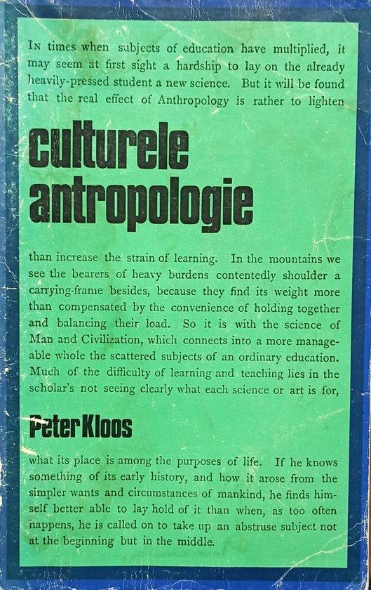 Culturele antropologie 9789023212201 Kloos, Boeken, Politiek en Maatschappij, Gelezen, Verzenden