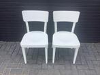 2x houten witte basic stoel | houtenstoel
