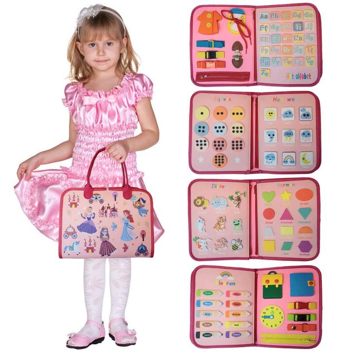 XL Busy Board Nederlandstalig – Leer en Doeboek - Roze, Kinderen en Baby's, Speelgoed | Educatief en Creatief, Nieuw, Ophalen of Verzenden